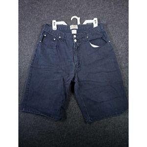 Vintage Sostanza Shorts Mens 34 Denim Cotton Mid Rise Dark Wash Green Y2K‎